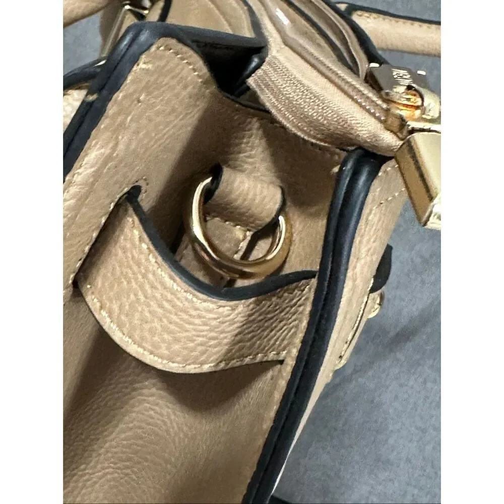 Dasein Tan Structured Satchel Handbag | Business Casual Work Purse